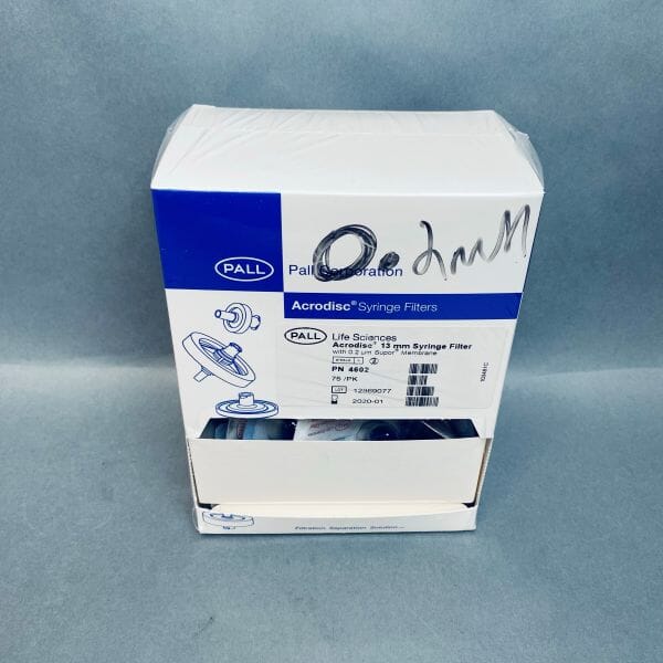 Pall Syringe Filter 0.2 um Acrodisc Supor Membrane 13 mm Diameter Individually Sealed Pack of 41 Filters Filters Pall