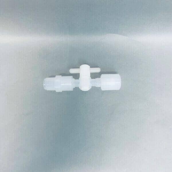 Parker 2 Way Stopcock PTFE 1/4 in. Pargrip x 1/2 in. MNPT PFA Compression Fittings Parker