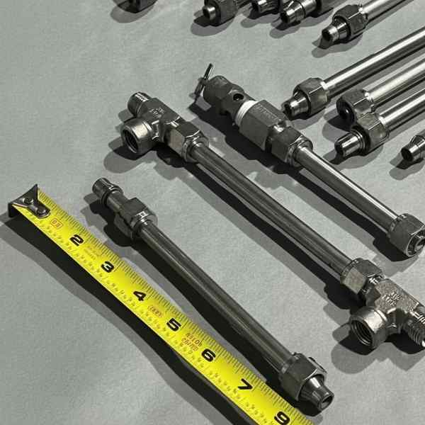 Parker A-Lok Terminated Tubing Sections 3/8" Double Ferrule Fittings - 30 pieces Hose & Tubing Parker