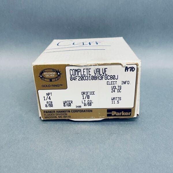Parker Solenoid Valve Gold Ring 1/4 in. NPT 1/8 in. Orifice 24 V Other Valves & Manifolds Parker