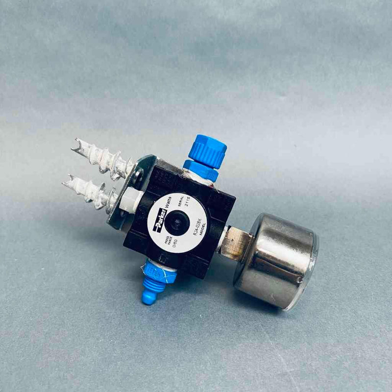 Parker Watts Pressure Regulator 1/4 in. with Pressure Gauge and Wall Mount Air Pressure Regulators Parker