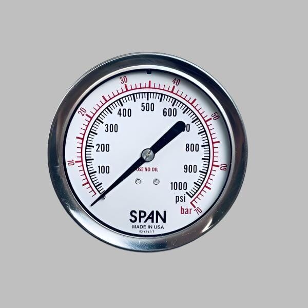 Parr Pressure Gauge Stainless Steel 1000 Psi Maximum Lab Equipment: Other Lab Equipment Parr