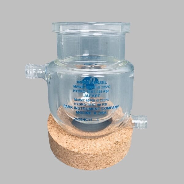 Parr Reactor Vessel 500ml Jacketed 5100 Low Pressure Reactor Lab Equipment::Bioreactors & Fermenters Parr