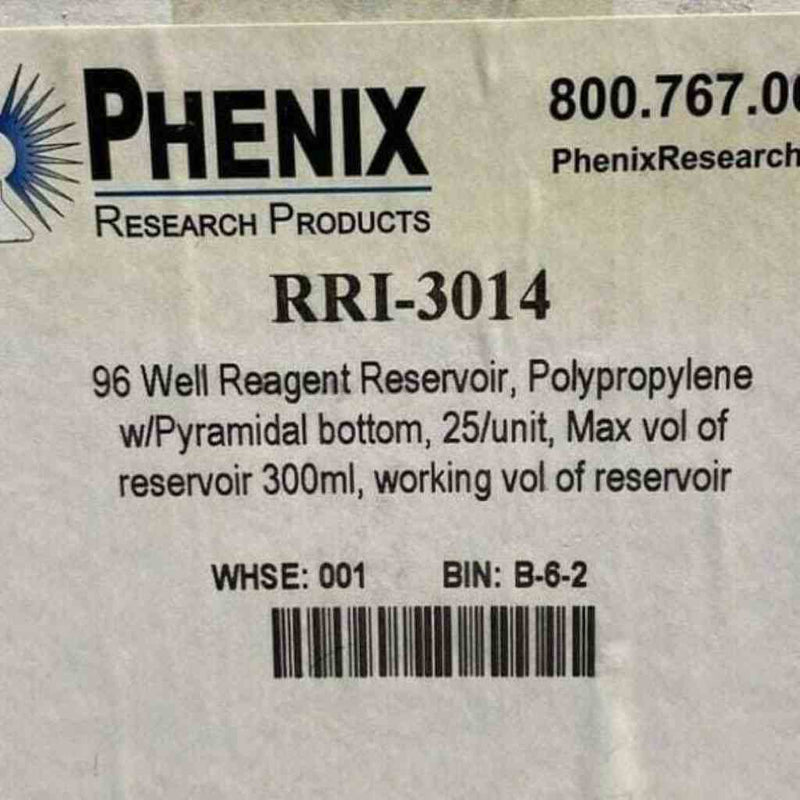 Phenix 96 Well 300 ml Reagent Reservoir Total of 25 Troughs Reagent Reservoirs Phenix