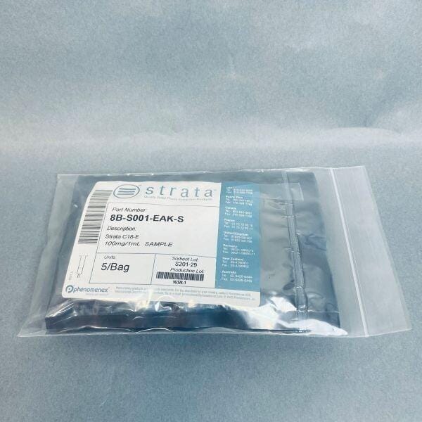 Phenomenex Strata C18-E 55 um 100 mg / 1 ml Sample Pack of 5 Tubes Chromatography Columns & Reservoirs Phenomenex