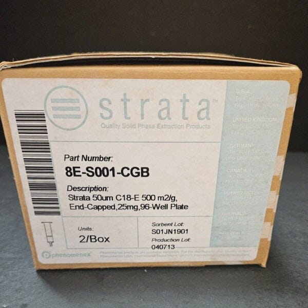 Phenomenex Strata Microplate 25 mg C18-E 96 Well 2 Sealed Plates Filters Phenomenex