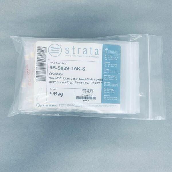 Phenomenex Strata-X-C 33 um Cation Mixed-Mode 30 mg / 1 ml Total of 20 Chromatography Columns & Reservoirs Phenomenex