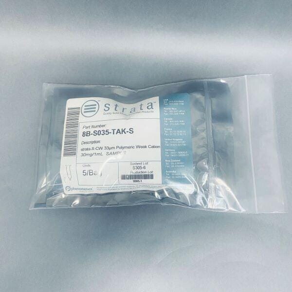 Phenomenex Strata-X-CW 33 um Polymeric Weak Cation 30 mg / 1 ml Total of 20 Chromatography Columns & Reservoirs Phenomenex