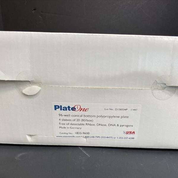 PlateOne Microplate 96 Well Conical Bottom 80 Plates Petri Dishes/Culture Plates Plate One