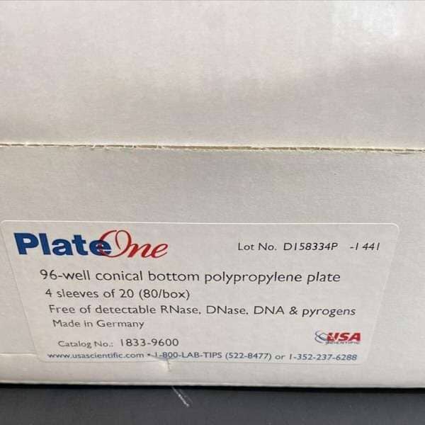 PlateOne Microplate 96 Well Conical Bottom 80 Plates Petri Dishes/Culture Plates Plate One