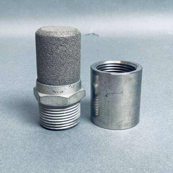 Porsilent Pneumatic Muffler G1 Threads Stainless Steel with Adapter Air Pressure Regulators Porsilent