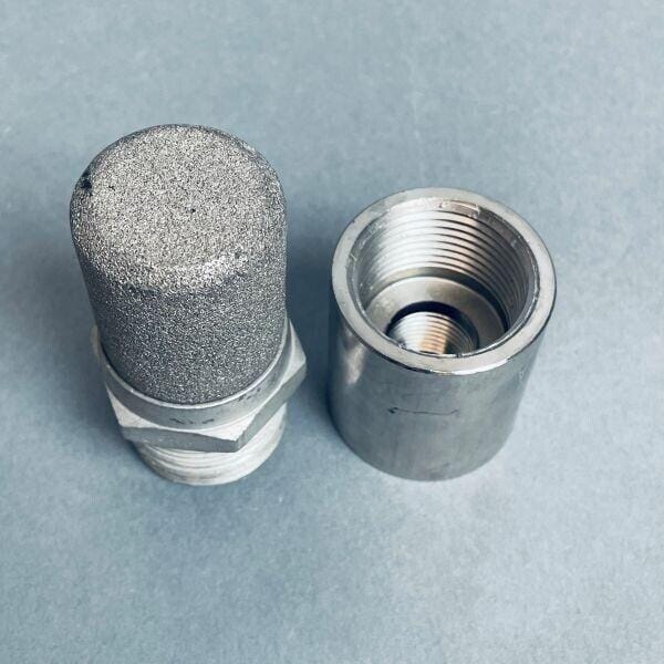 Porsilent Pneumatic Muffler G1 Threads Stainless Steel with Adapter Air Pressure Regulators Porsilent