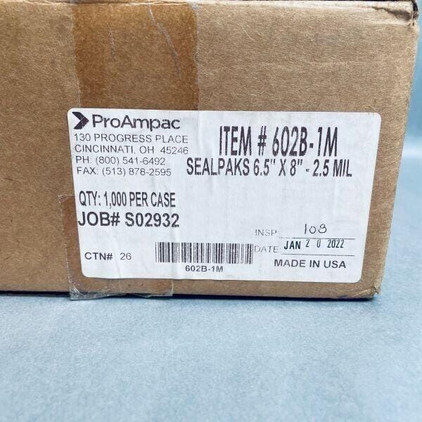 ProAmpac SilverPAK Metallic Heat Seal Bag 6.5 in. x 8 in. Total of 750 Bags Lab Equipment: Other Lab Equipment ProAmpac