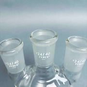 PYREX 250 ml Round Bottom Flask Vertical 3-Neck 24/40 Outer Joint - Lot of 2 Flasks Jointed Glassware Corning