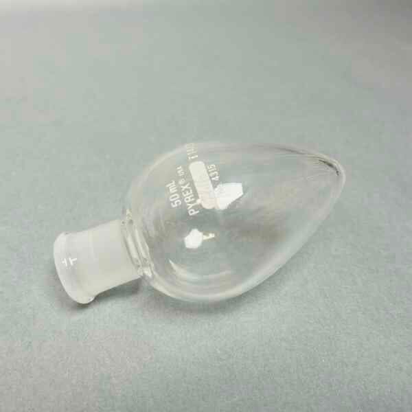 Pyrex 50 ml Heavy Wall Pear Shaped Boiling Glass 14/20 Standard Taper Joint Set of 9 Glassware PYREX