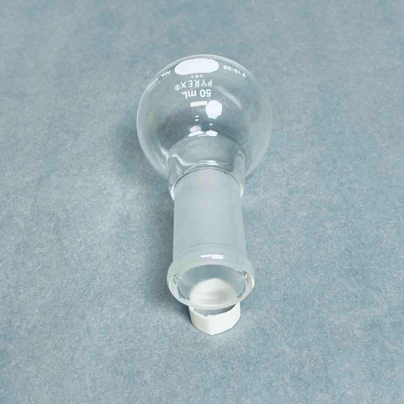 PYREX 50 ml Round Bottom Short Neck Boiling Flask 19/38 Outer Joint - Lot of 3 Flasks Glassware Corning