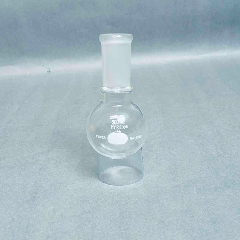 PYREX 50 ml Round Bottom Short Neck Boiling Flask 19/38 Outer Joint - Lot of 3 Flasks Glassware Corning