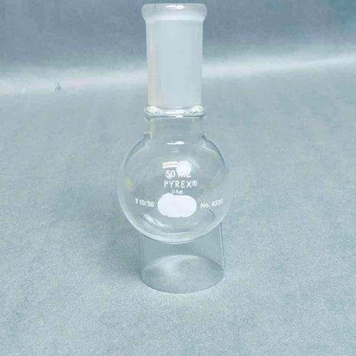 PYREX 50 ml Round Bottom Short Neck Boiling Flask 19/38 Outer Joint - Lot of 3 Flasks Glassware Corning