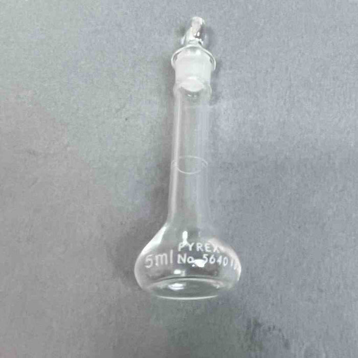 PYREX Class A Volumetric Flask 5 mL with #8 Glass Stopper - Set of 12 Flasks Jointed Glassware PYREX