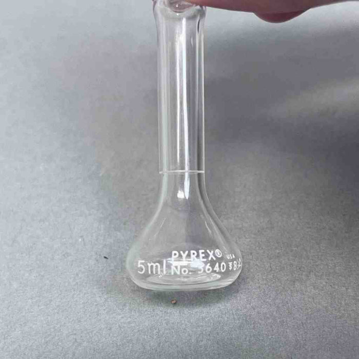 PYREX Class A Volumetric Flask 5 mL with #8 Glass Stopper - Set of 12 Flasks Jointed Glassware PYREX
