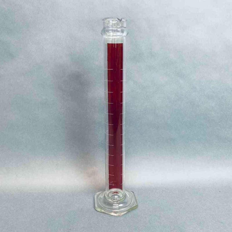 Pyrex Graduated Cylinder 250 ml with Reinforced Glass Bead Lifetime Red Strip Graduated Cylinders PYREX