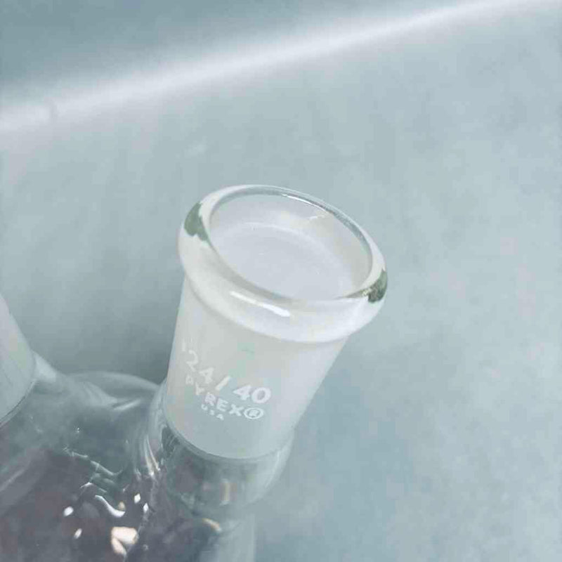 Pyrex Round Bottom Flask Angled 3-Neck 250 ml 24/40 Outer Joints - Lot of 2 Flasks Jointed Glassware Corning