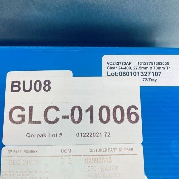 Qorpak Clear Glass Vial with Cap 22 ml 27.5 x 70 mm Case of 72 Vials Vials Qorpak