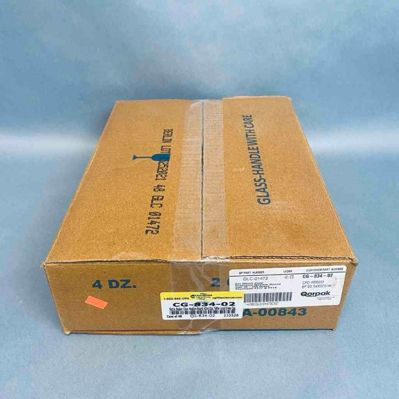 Qorpak GLC-01472 Wide-Mouth Jars 2 oz Clear Graduated with Thermoset F217 PTFE-Lined Cap - Case of 48 Jars Jars & Reagent Bottles Qorpak