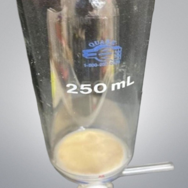 Quark Glass Peptide Synthesis Vessel 250 ml Glass 3 Way Stop QPE-3-5 Jointed Glassware Quark Glass