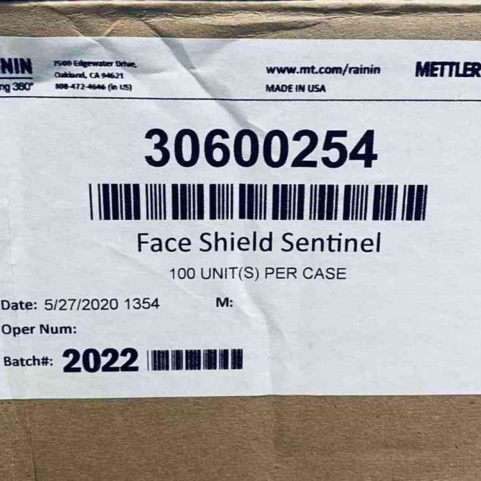 Rainin Face Shield Sentinel Anti-Fog Clear PET Lot of 86 Shields PPE Rainin