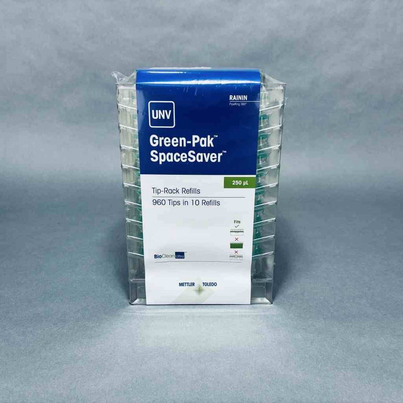 Rainin Green-Pak 250 ul Tip Rack 10 Refills of 960 Tips Total Pipets & Pipette Tips Rainin