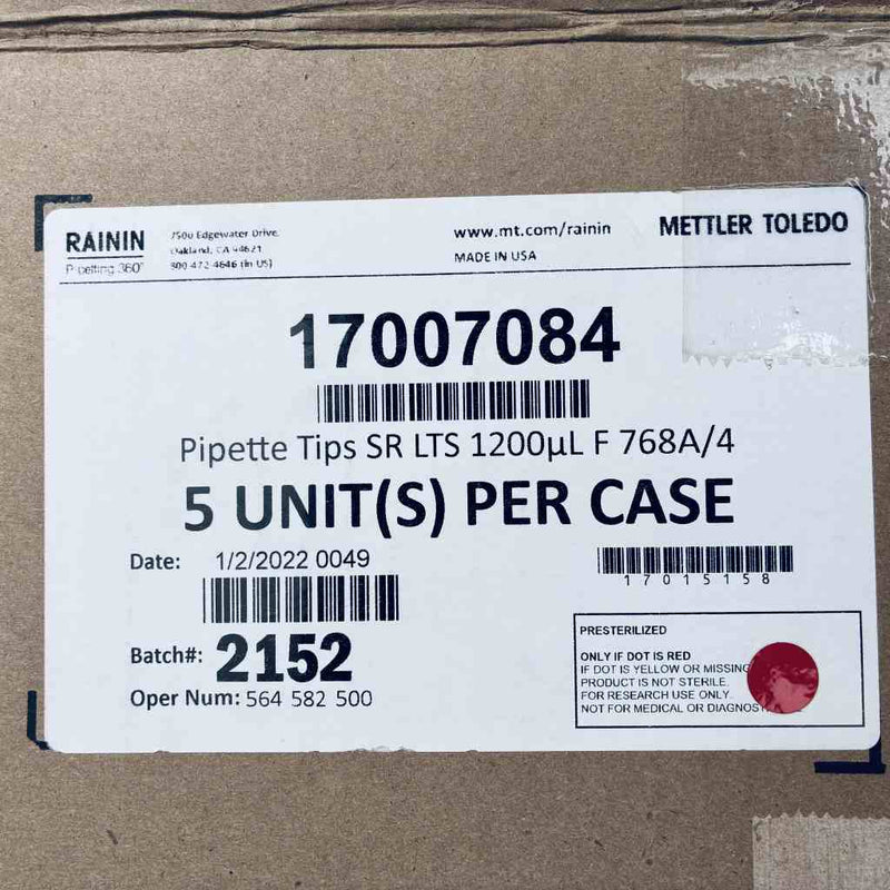 Rainin Pipette Tips 1200 ul LTS Filter Sterile Individually Sealed Double Racks with 192 Tips Pipets & Pipette Tips Rainin