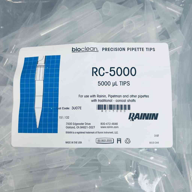 Rainin RC-5000 Pipette Tips 5000 ul Universal Fit Total of 750 Tips Pipets & Pipette Tips Rainin
