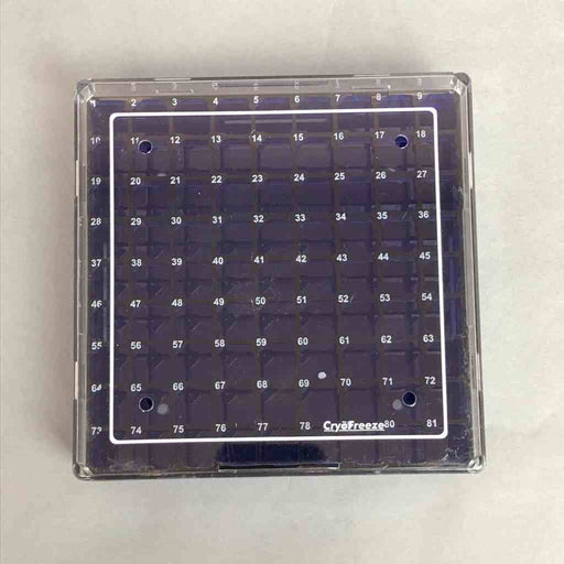 RPI Freezer Storage Boxes CryoFreeze Vented Blue 81 Tube Capacity Set of 8 Tube Racks RPI