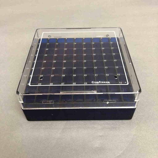 RPI Freezer Storage Boxes CryoFreeze Vented Blue 81 Tube Capacity Set of 8 Tube Racks RPI