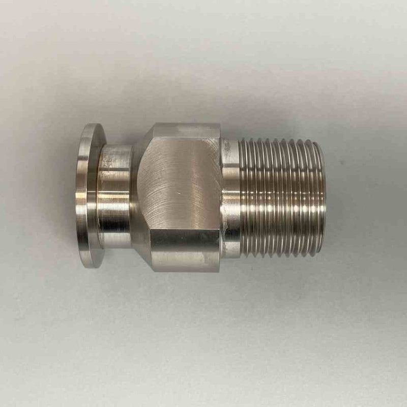Vacuum Fitting KF25 Flange to 1 in. Male Threaded Adapter Stainless Steel