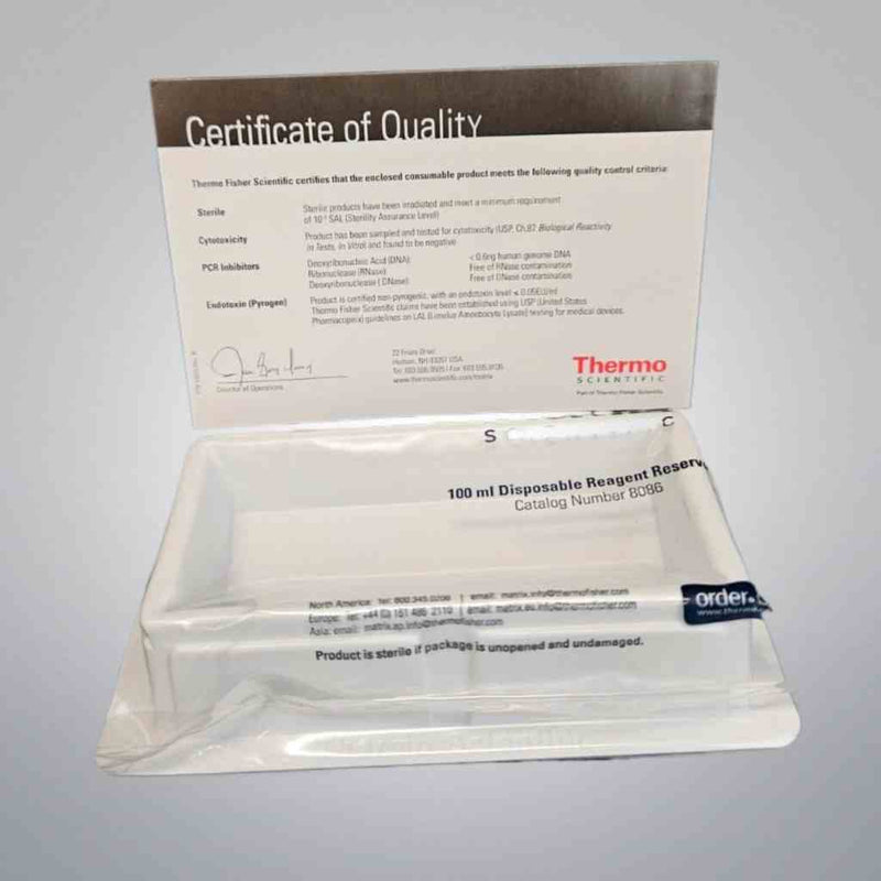 Depósitos de reactivos Thermo Scientific 8086 de 100 ml, lote de 45, sellados individualmente