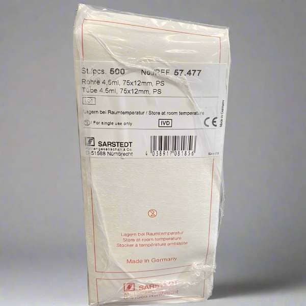 Sarstedt Centrifuge Tube 12 x 75 mm 4.5 ml 500 Tubes Centrifuge Tubes Sarstedt