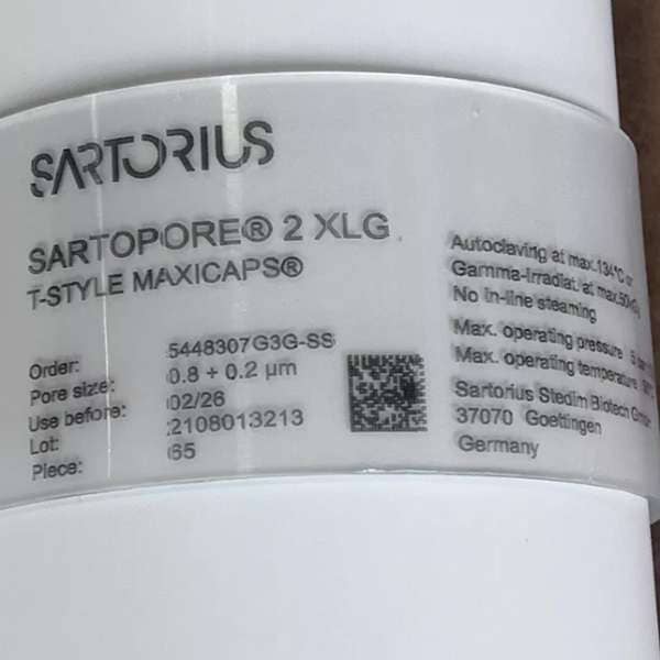 Sartorius Maxicap Filter 30" Sartopore 2 XLG T-Style 1.5" Sanitary Filters Sartorius
