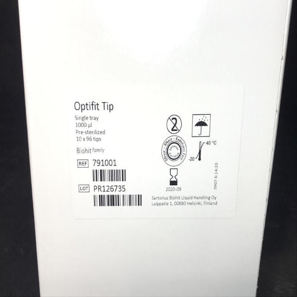 Sartorius Pipette Tips 1000 ul Optifit Sterile 10 Racks of 96 Tips Each 791001 Pipettes & Pipette Tips Sartorius