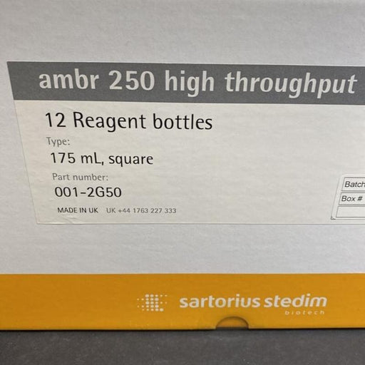 Sartorius Reagent Bottle 175 ml Pack of 12 Square Bottles Lab Consumables::Tubes, Vials, and Flasks Sartorius