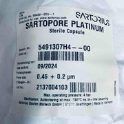 Sartorius Sartopore Platinum Sterile Filter Capsule 0.2 um Size 4 Lot of 5 Filters Sartorius