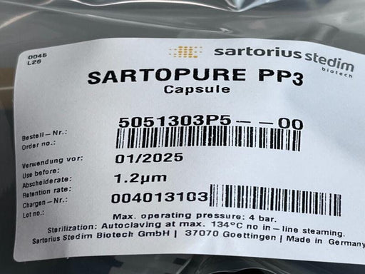 Sartorius Sartopure PP3 Filter Capsule 1.2 um Size 5 - Box of 5 Sealed Filters Filters Sartorius