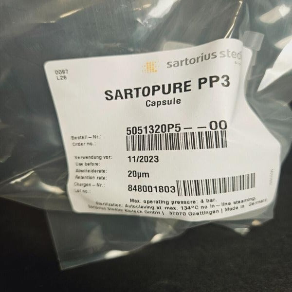 Sartorius Sartopure PP3 Filter Capsule 20 um Size 5 Pack of 5 Filters Filters Sartorius