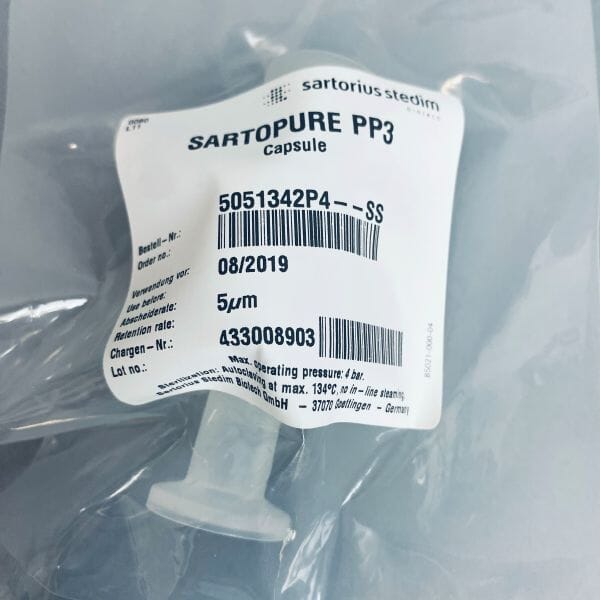 Sartorius Sartopure PP3 Filter Capsule 5 um Size 4 Box of 5 Sealed Filters Filters Sartorius