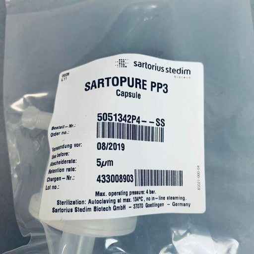 Sartorius Sartopure PP3 Filter Capsule 5 um Size 4 Individually Sealed Lot of 5 Filters Sartorius
