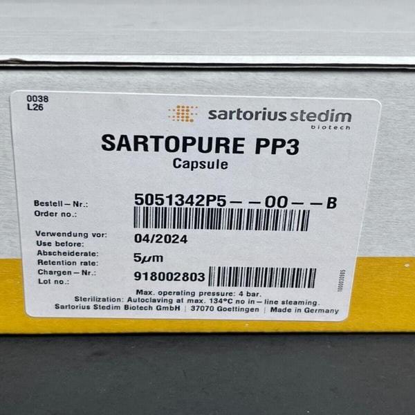 Sartorius Sartopure PP3 Filter Capsule 5 um Size 5 Box of 5 Sealed Filters Filters Sartorius