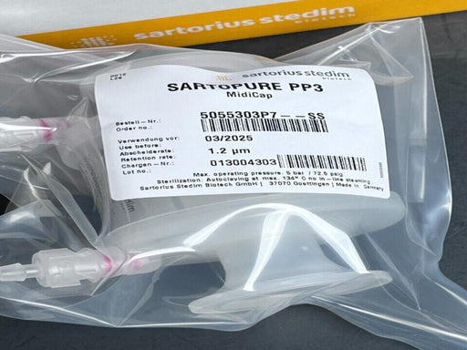 Sartorius Sartopure PP3 MidiCap Filter 1.2 um Size 7 Box of 4 Sealed Filters Filters Sartorius