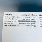 Sartorius WaterSep Investigator12 Green Hollow Fiber Filter 0.65 um .13m2 mPES 1.0 mm - Pack of 3 Filters Filters Sartorius