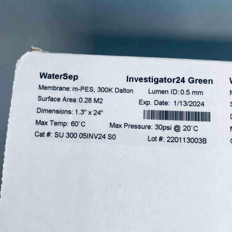Sartorius WaterSep Investigator24 Green Hollow Fiber Filter 300 kDa 0.28 m2 - Pack of 3 Filters Filters Sartorius
